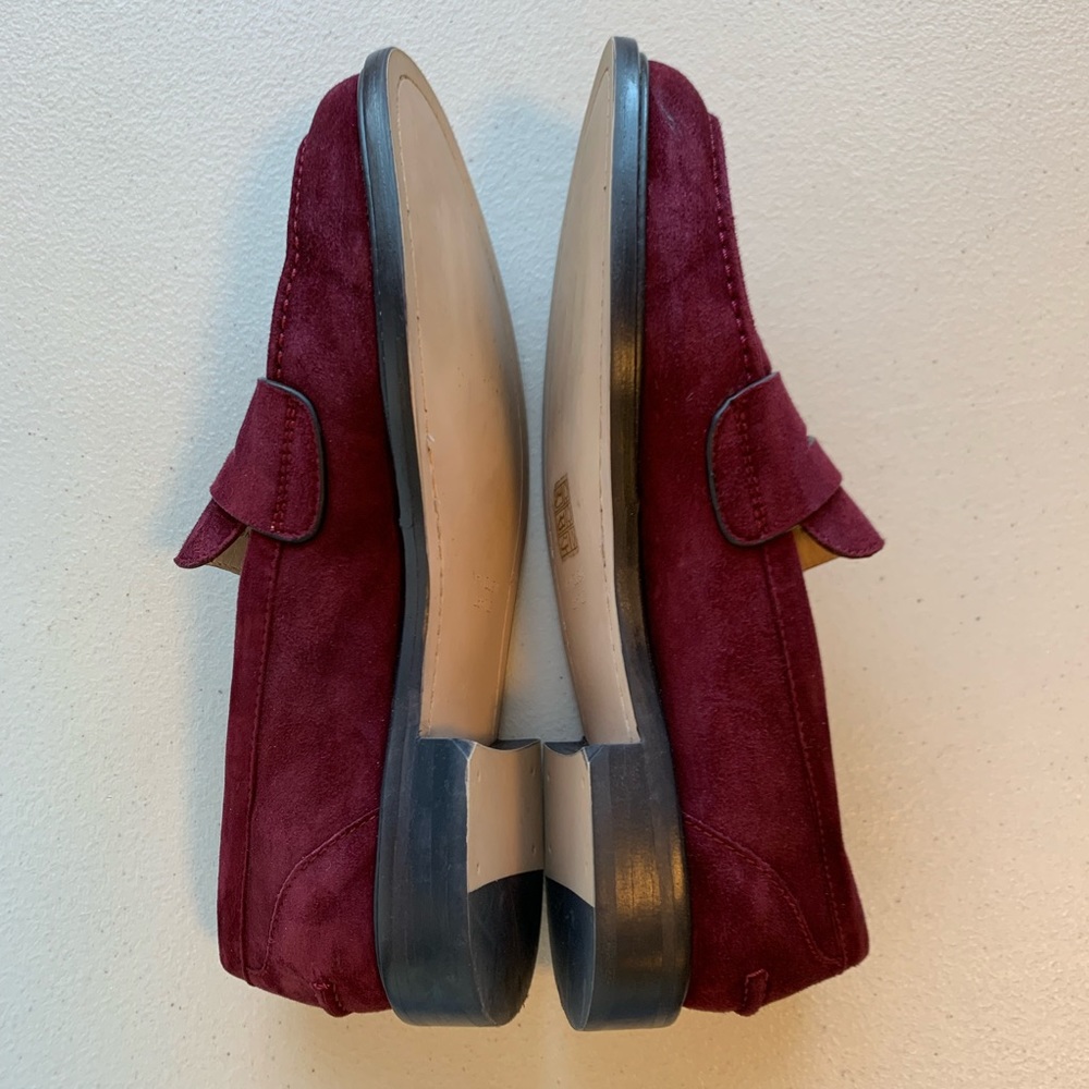 Stuart Weitzman Purple Suede Slip On Loafers - Picture 6 of 8